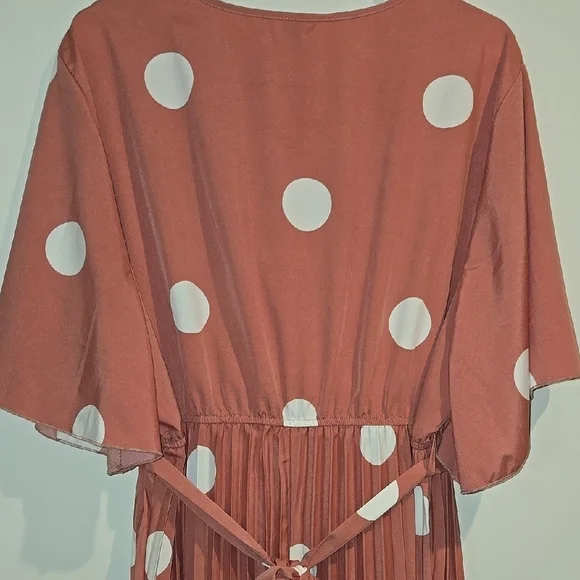 SHEIN Pink and White Wrap Tie Front Maxi Dress - Picture 6 of 8